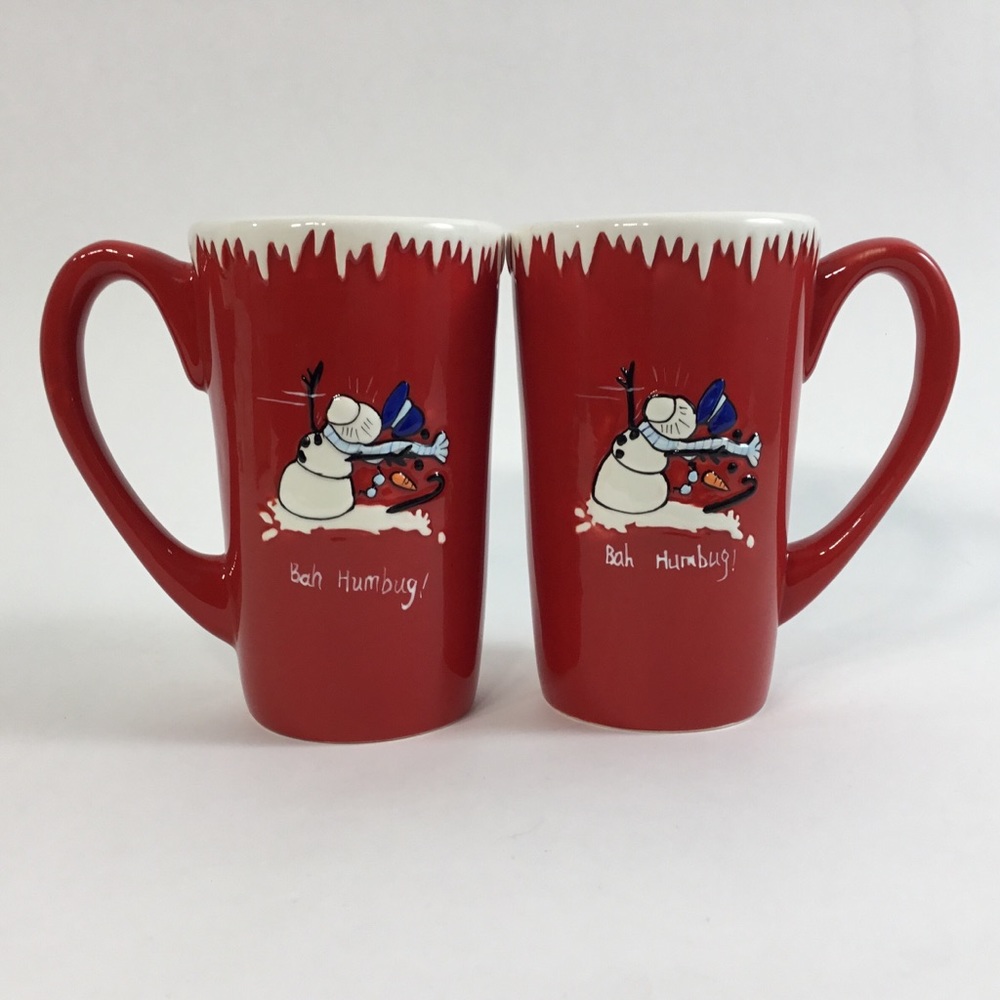 NWT, Lg Red Ganz Holiday Mug Set